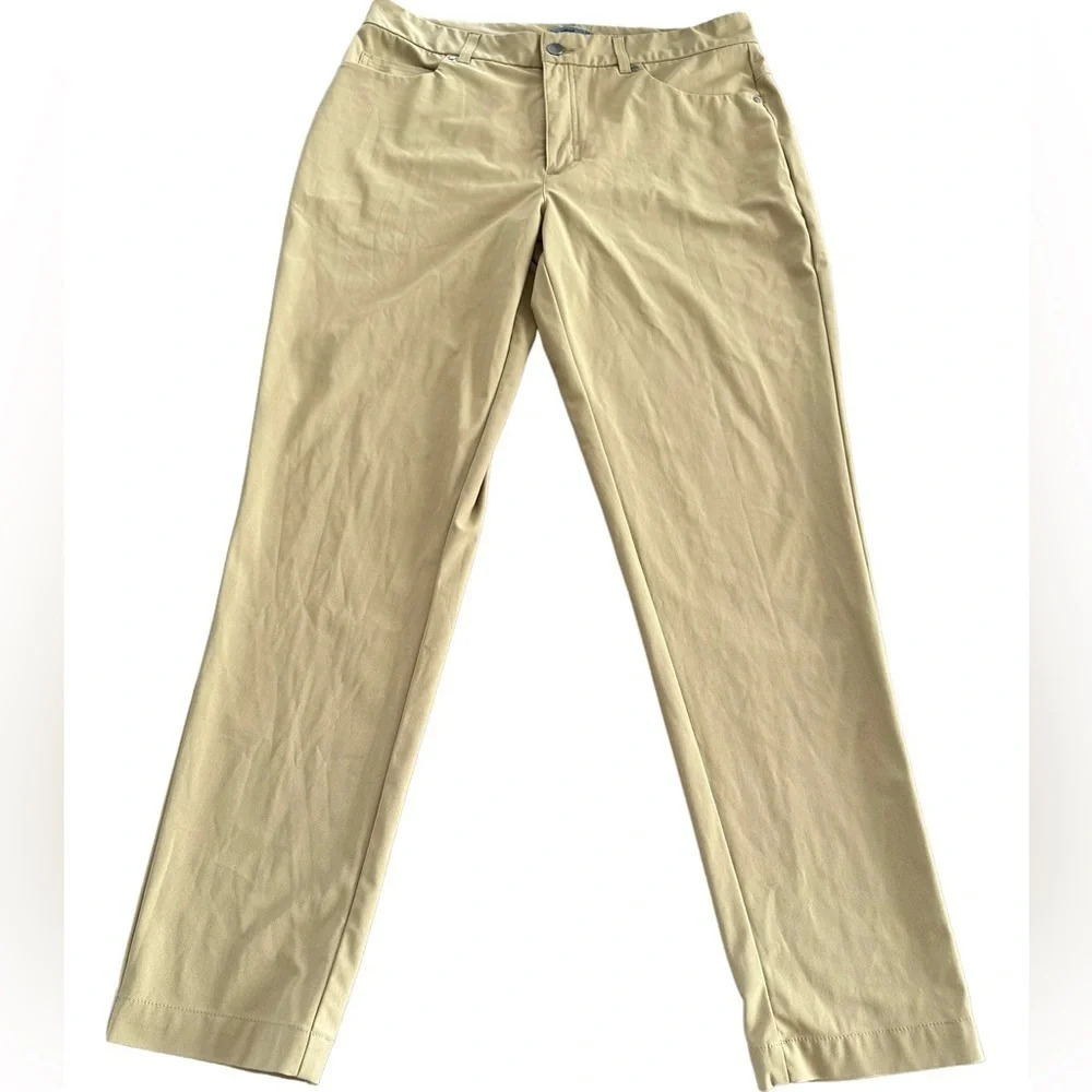 VRST Mens 34 Waist Limitless 5 pocket athletic fit pants Straight leg brown gold